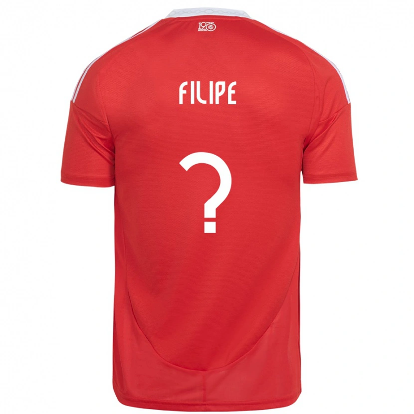 Danxen Uomo Maglia Filipe #0 Rosso Bianco Kit Gara Home 2025/26 Maglietta
