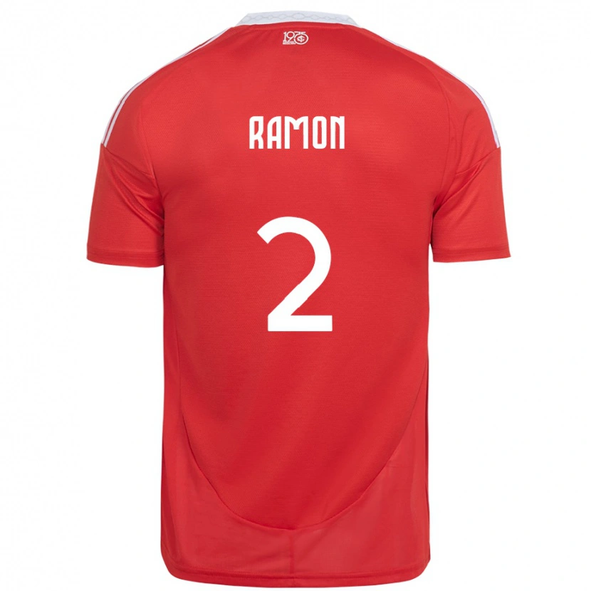 Danxen Uomo Maglia Ramon #2 Rosso Bianco Kit Gara Home 2025/26 Maglietta