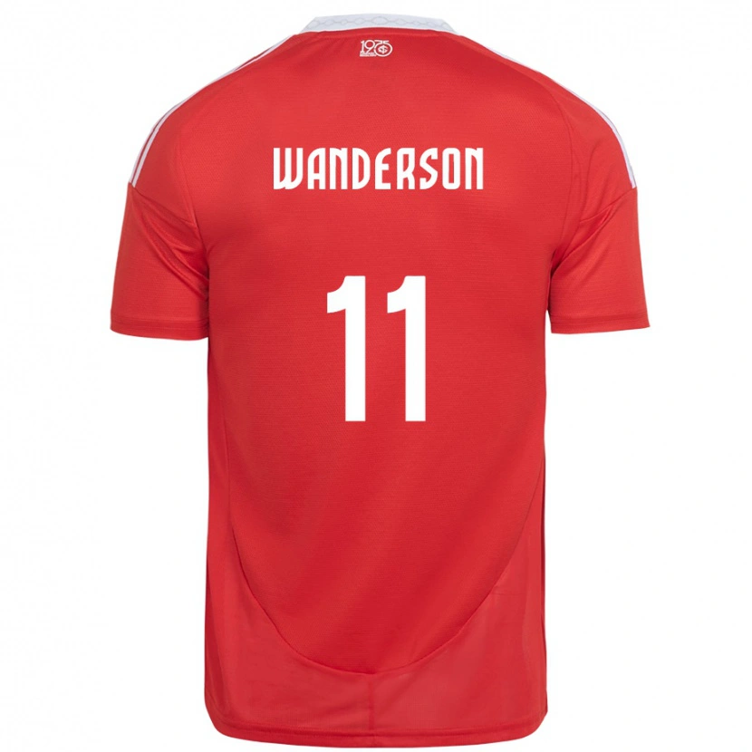 Danxen Uomo Maglia Wanderson #11 Rosso Bianco Kit Gara Home 2025/26 Maglietta