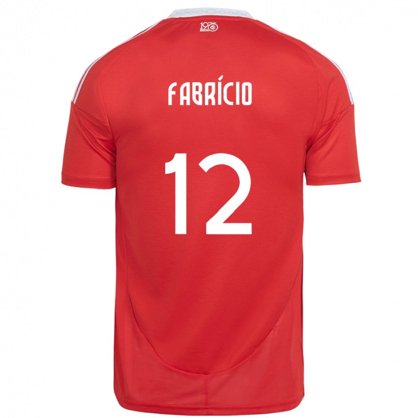 Danxen Uomo Maglia Fabrício #12 Rosso Bianco Kit Gara Home 2025/26 Maglietta
