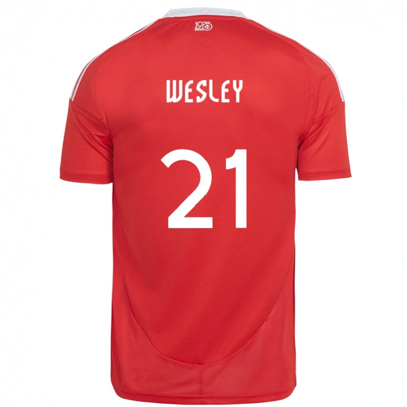 Danxen Uomo Maglia Wesley #21 Rosso Bianco Kit Gara Home 2025/26 Maglietta