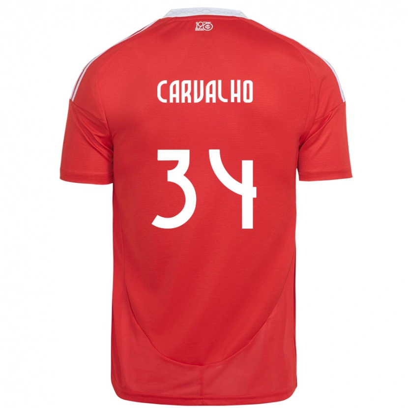 Danxen Uomo Maglia Gabriel Carvalho #34 Rosso Bianco Kit Gara Home 2025/26 Maglietta