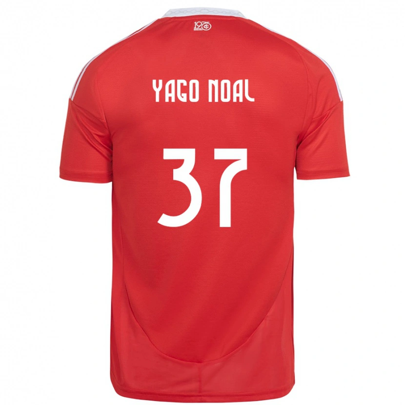 Danxen Uomo Maglia Yago Noal #37 Rosso Bianco Kit Gara Home 2025/26 Maglietta