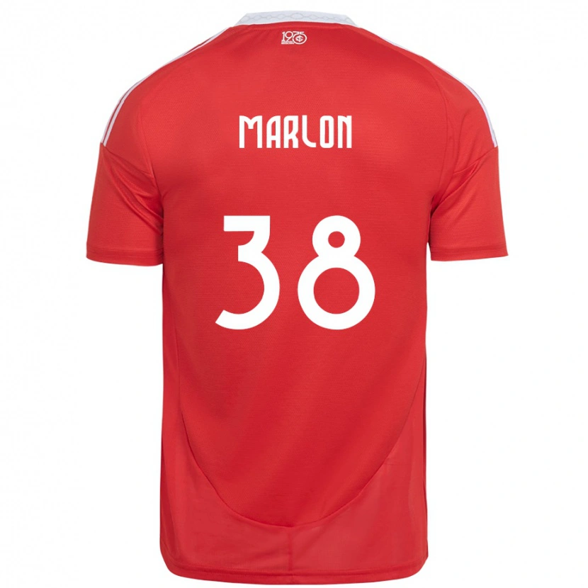 Danxen Uomo Maglia Marlon #38 Rosso Bianco Kit Gara Home 2025/26 Maglietta