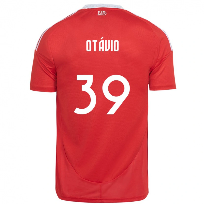 Danxen Uomo Maglia Luis Otávio #39 Rosso Bianco Kit Gara Home 2025/26 Maglietta