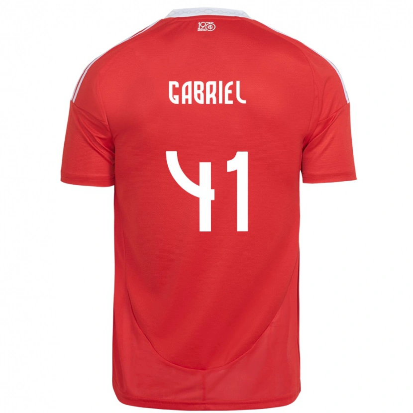 Danxen Uomo Maglia Victor Gabriel #41 Rosso Bianco Kit Gara Home 2025/26 Maglietta