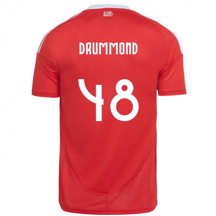 Danxen Uomo Maglia Lucca Drummond #48 Rosso Bianco Kit Gara Home 2025/26 Maglietta