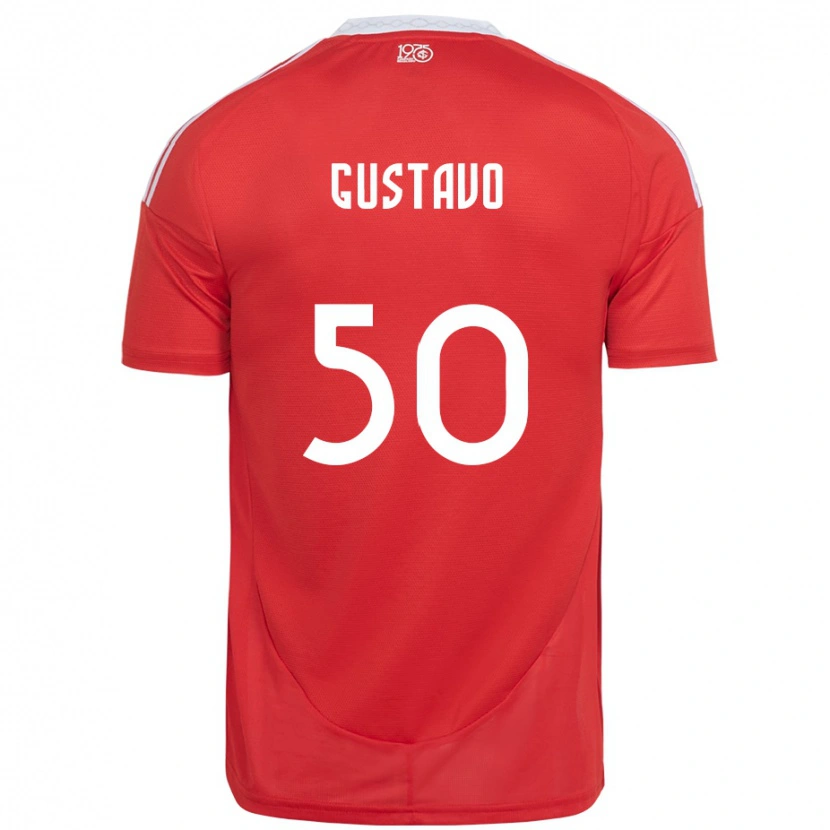 Danxen Uomo Maglia Gustavo #50 Rosso Bianco Kit Gara Home 2025/26 Maglietta
