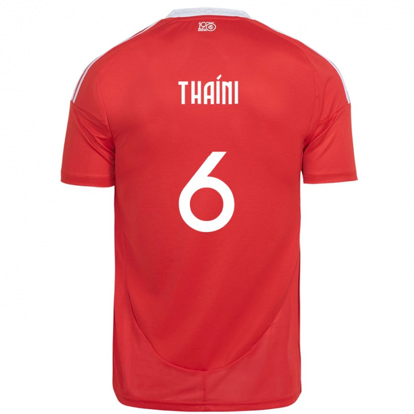 Danxen Uomo Maglia Thaíni #6 Rosso Bianco Kit Gara Home 2025/26 Maglietta