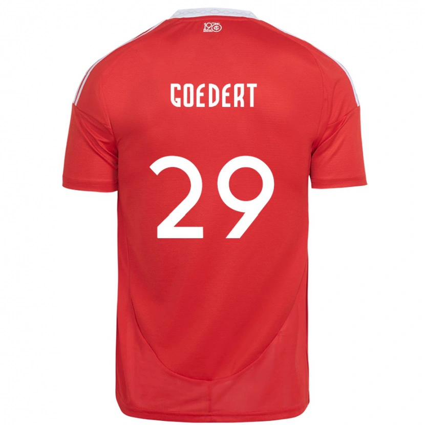 Danxen Uomo Maglia Alice Goedert #29 Rosso Bianco Kit Gara Home 2025/26 Maglietta