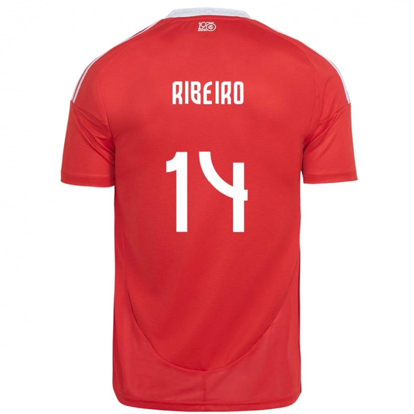 Danxen Uomo Maglia Lucas Ribeiro #14 Rosso Bianco Kit Gara Home 2025/26 Maglietta