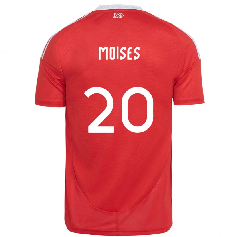 Danxen Uomo Maglia Moises #20 Rosso Bianco Kit Gara Home 2025/26 Maglietta