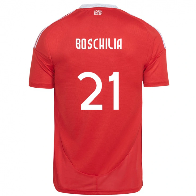 Danxen Uomo Maglia Gabriel Boschilia #21 Rosso Bianco Kit Gara Home 2025/26 Maglietta