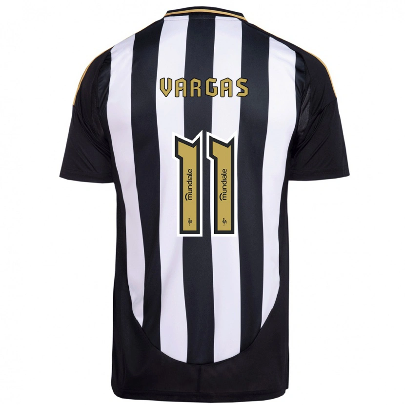 Danxen Uomo Maglia Eduardo Vargas #11 Bianco Nero Kit Gara Home 2025/26 Maglietta