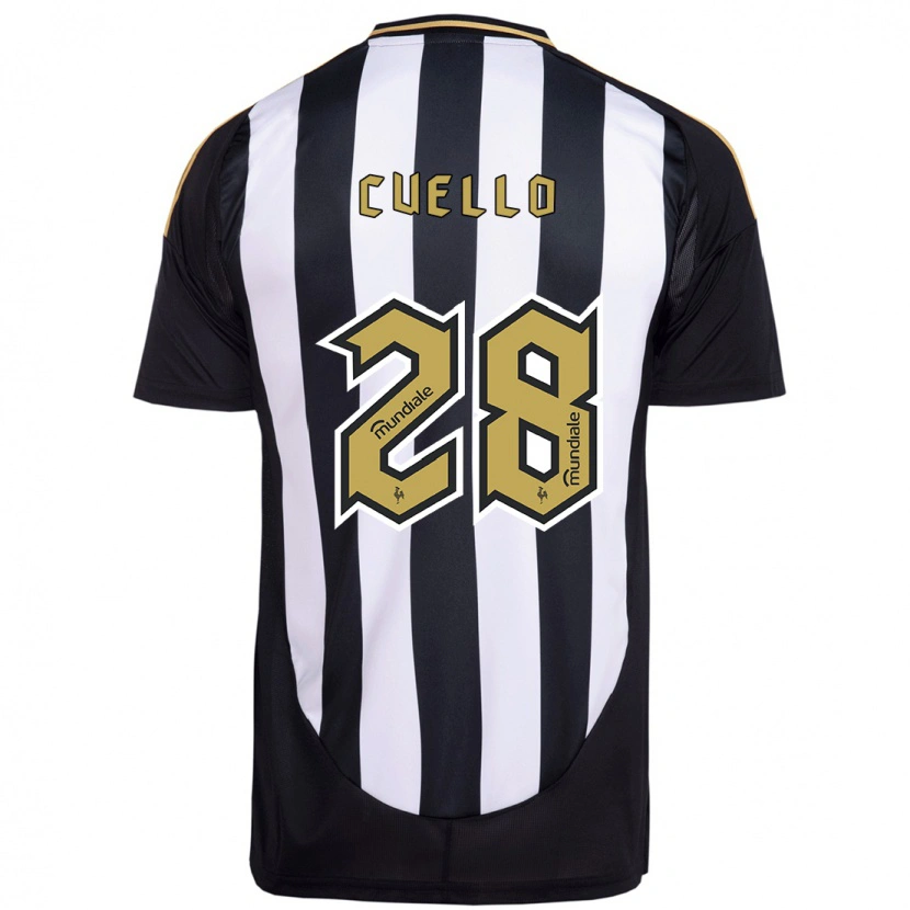 Danxen Uomo Maglia Tomás Cuello #28 Bianco Nero Kit Gara Home 2025/26 Maglietta