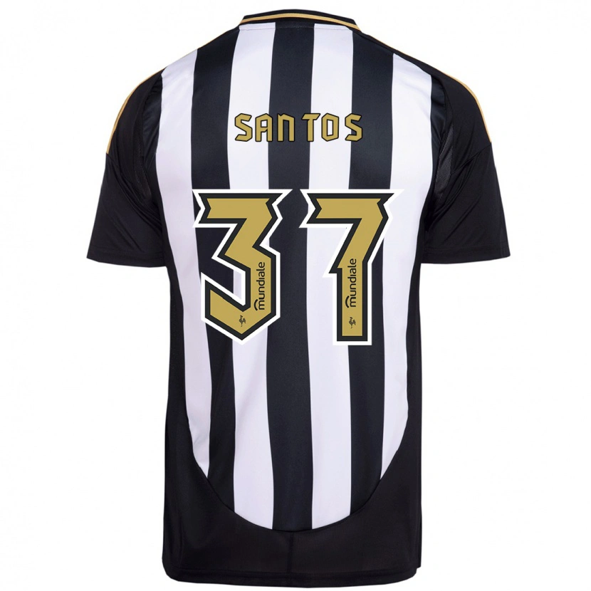 Danxen Uomo Maglia Júnior Santos #37 Bianco Nero Kit Gara Home 2025/26 Maglietta