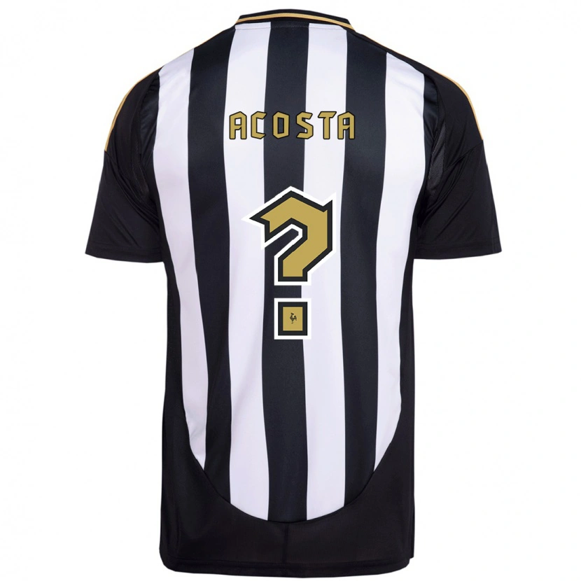 Danxen Uomo Maglia Diego Acosta #0 Bianco Nero Kit Gara Home 2025/26 Maglietta