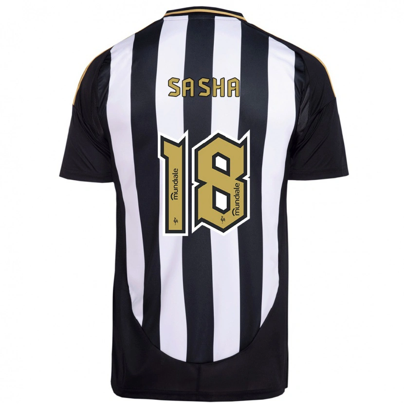 Danxen Uomo Maglia Eduardo Sasha #18 Bianco Nero Kit Gara Home 2025/26 Maglietta