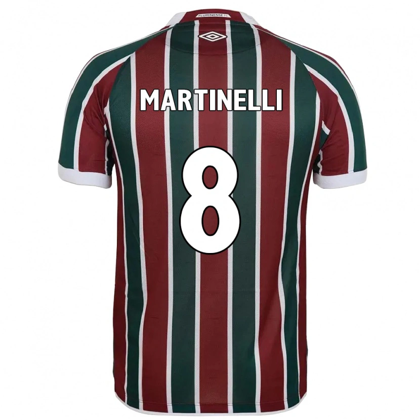 Danxen Uomo Maglia Martinelli #8 Verde Borgogna Bianco Kit Gara Home 2025/26 Maglietta