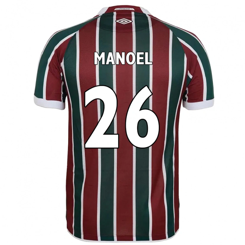 Danxen Uomo Maglia Manoel #26 Verde Borgogna Bianco Kit Gara Home 2025/26 Maglietta