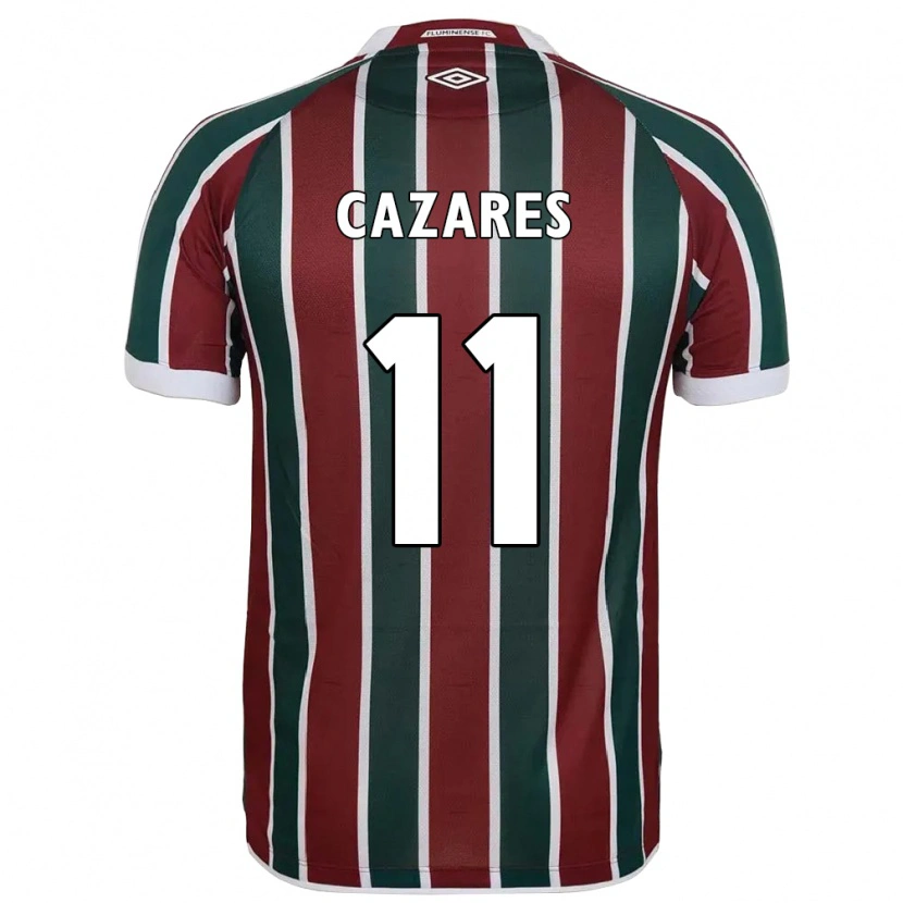 Danxen Uomo Maglia Juan Cazares #11 Verde Borgogna Bianco Kit Gara Home 2025/26 Maglietta