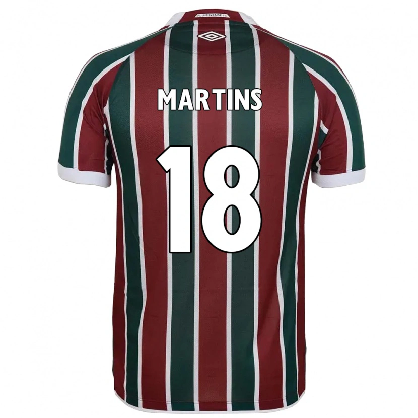 Danxen Uomo Maglia Matheus Martins #18 Verde Borgogna Bianco Kit Gara Home 2025/26 Maglietta