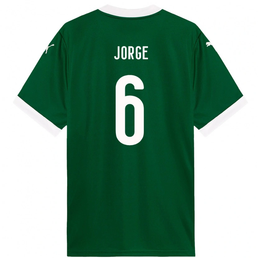 Danxen Uomo Maglia Jorge #6 Verde Bianco Kit Gara Home 2025/26 Maglietta