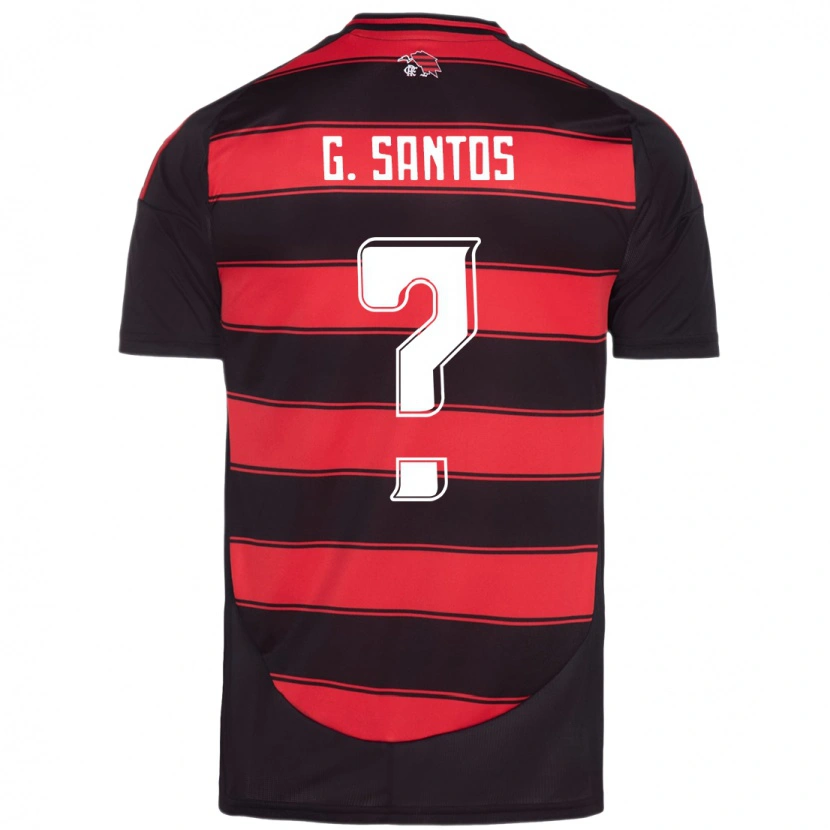 Danxen Uomo Maglia Guilherme Santos #0 Rosso Nero Kit Gara Home 2025/26 Maglietta