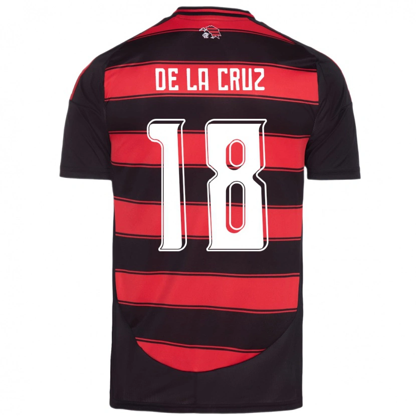 Danxen Uomo Maglia Nicolás De La Cruz #18 Rosso Nero Kit Gara Home 2025/26 Maglietta