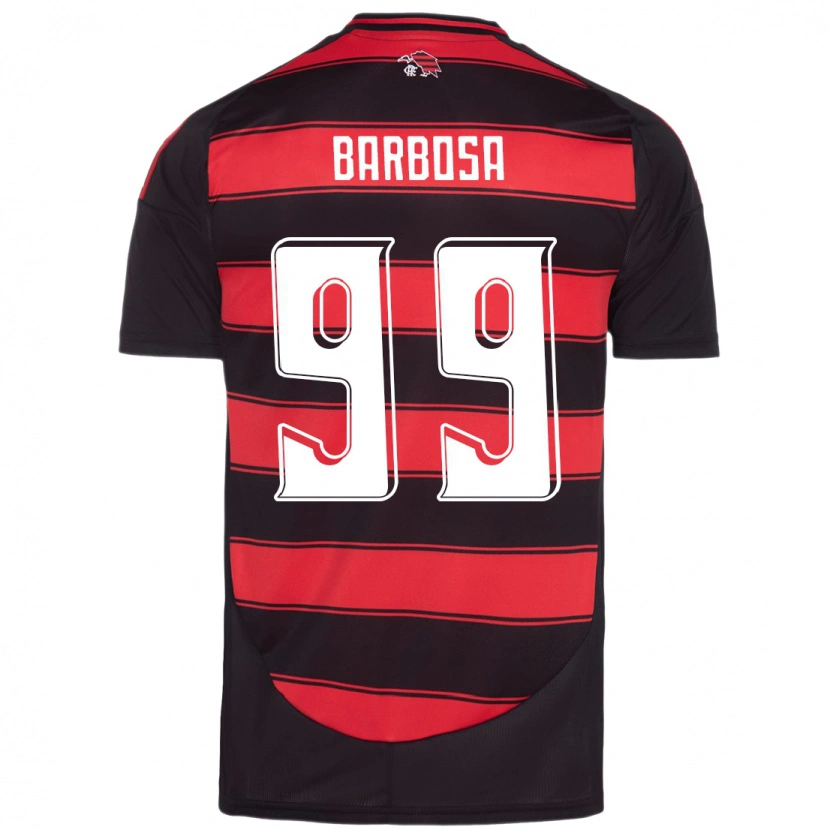 Danxen Uomo Maglia Gabriel Barbosa #99 Rosso Nero Kit Gara Home 2025/26 Maglietta
