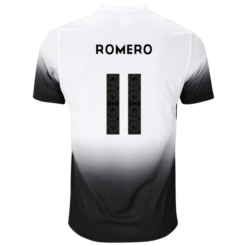 Danxen Uomo Maglia Ángel Romero #11 Bianco Nero Kit Gara Home 2025/26 Maglietta
