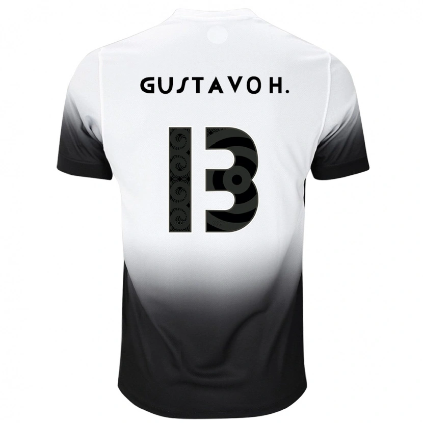 Danxen Uomo Maglia Gustavo Henrique #13 Bianco Nero Kit Gara Home 2025/26 Maglietta
