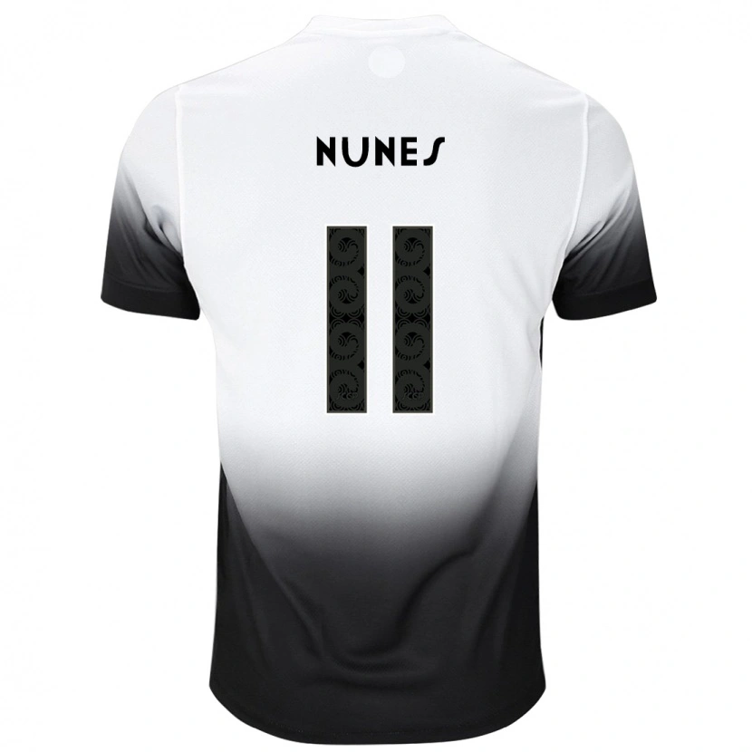 Danxen Uomo Maglia Gabi Nunes #11 Bianco Nero Kit Gara Home 2025/26 Maglietta