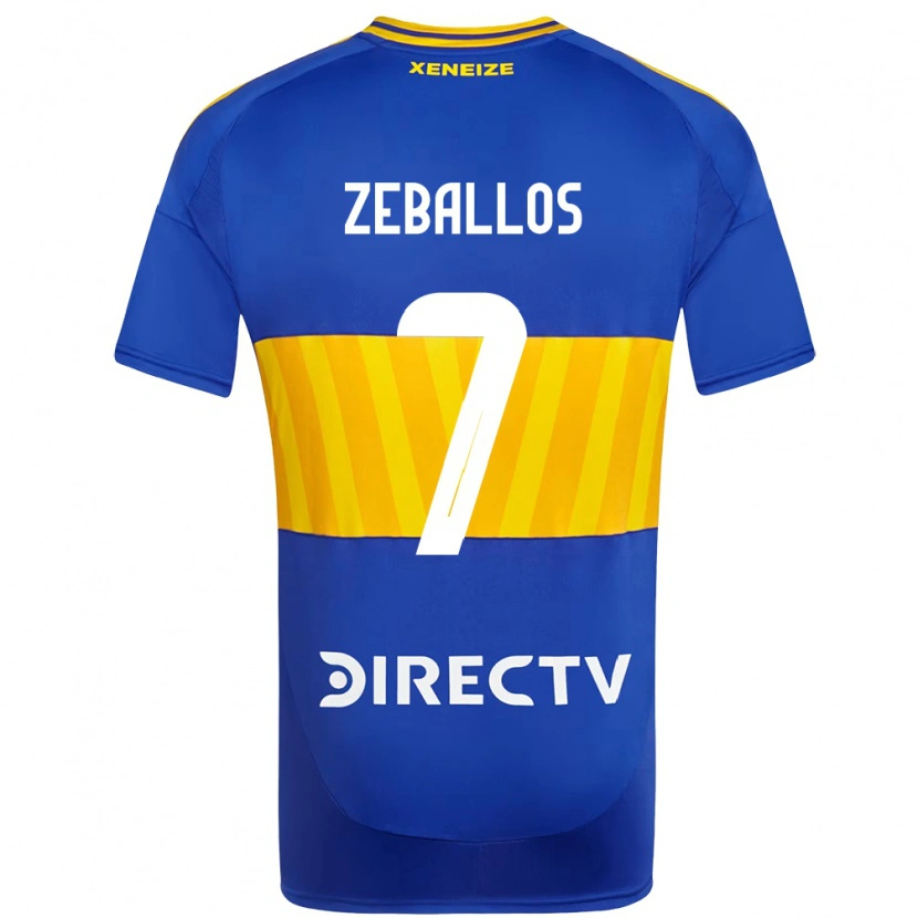 Danxen Uomo Maglia Exequiel Zeballos #7 Blu Royal Giallo Kit Gara Home 2025/26 Maglietta