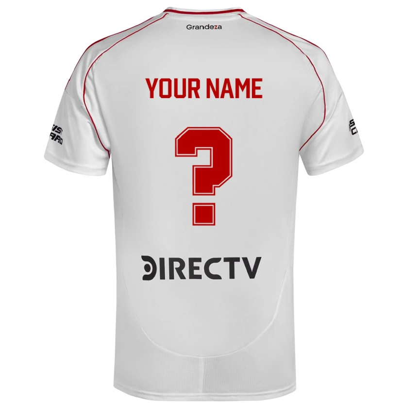 Danxen Uomo Maglia Il Tuo Nome #0 Bianco Rosso Kit Gara Home 2025/26 Maglietta