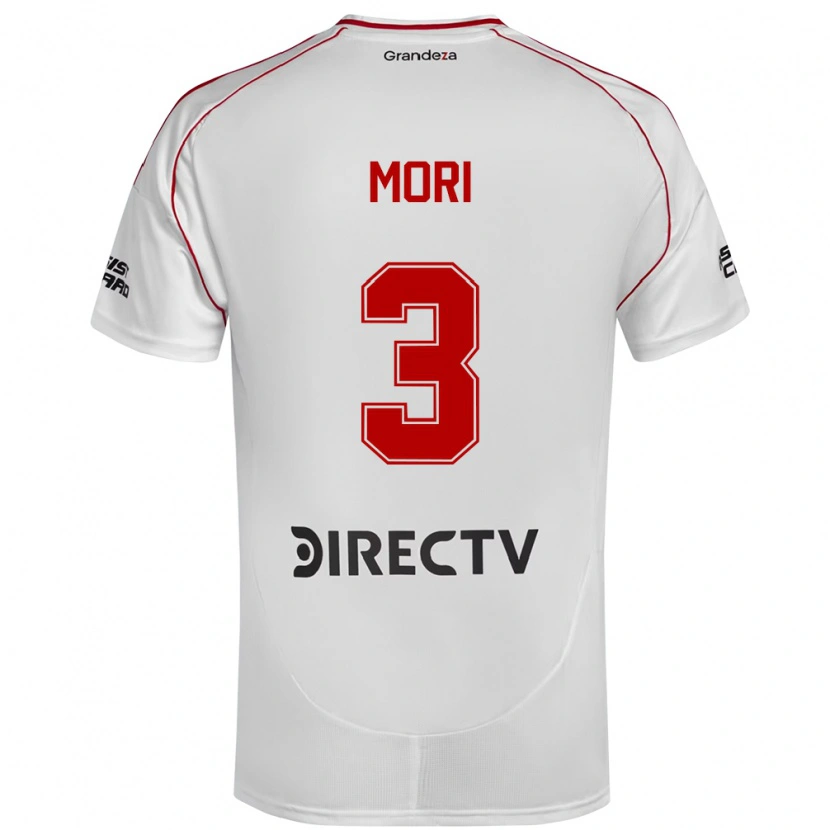 Danxen Uomo Maglia Ramiro Funes Mori #3 Bianco Rosso Kit Gara Home 2025/26 Maglietta
