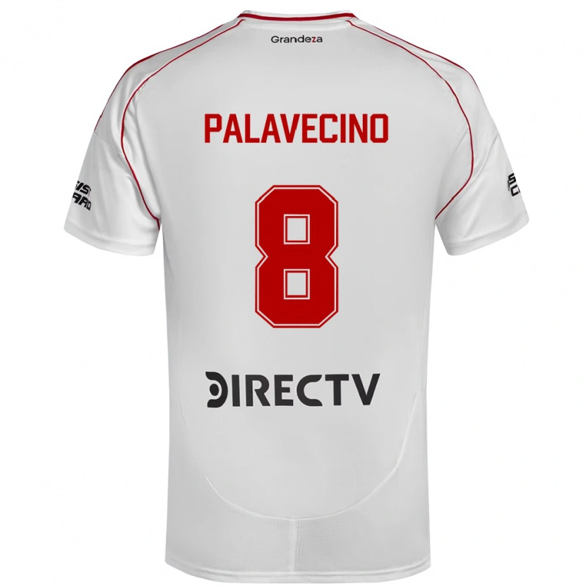Danxen Uomo Maglia Agustin Palavecino #8 Bianco Rosso Kit Gara Home 2025/26 Maglietta