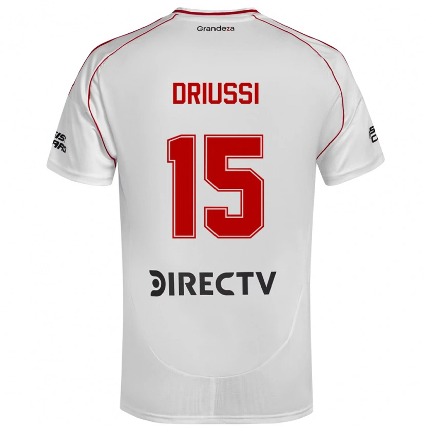 Danxen Uomo Maglia Sebastián Driussi #15 Bianco Rosso Kit Gara Home 2025/26 Maglietta