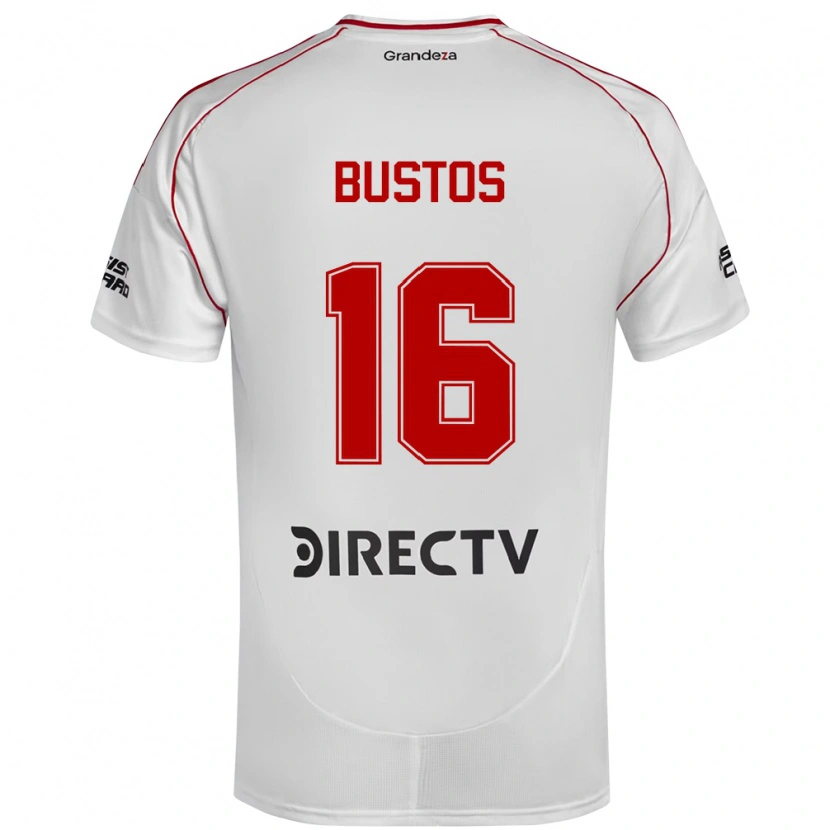 Danxen Uomo Maglia Fabricio Bustos #16 Bianco Rosso Kit Gara Home 2025/26 Maglietta