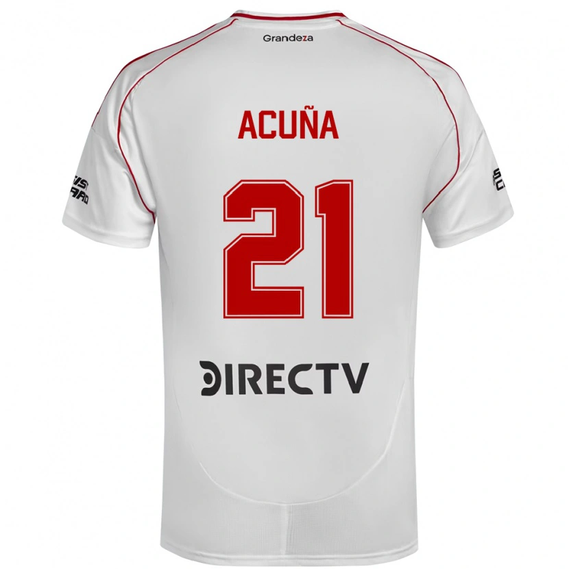 Danxen Uomo Maglia Marcos Acuña #21 Bianco Rosso Kit Gara Home 2025/26 Maglietta