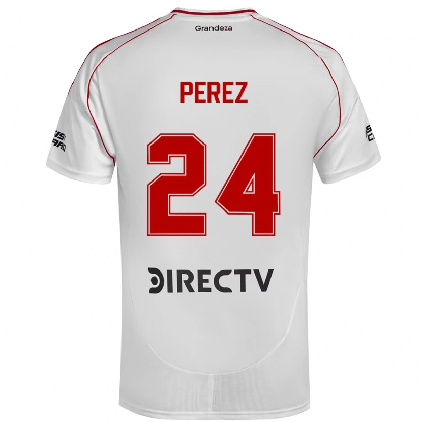 Danxen Uomo Maglia Enzo Pérez #24 Bianco Rosso Kit Gara Home 2025/26 Maglietta
