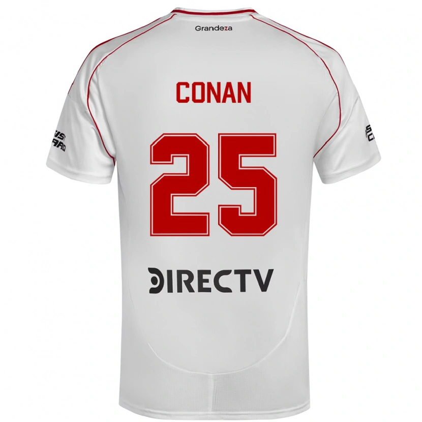 Danxen Uomo Maglia Conan Ledesma #25 Bianco Rosso Kit Gara Home 2025/26 Maglietta