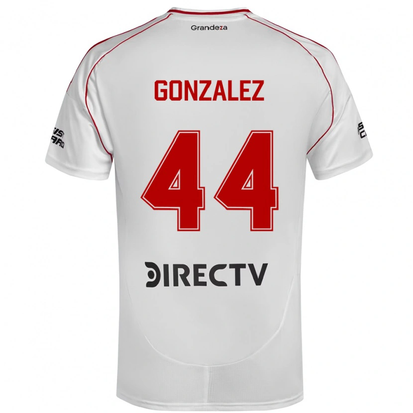 Danxen Uomo Maglia Alexis González #44 Bianco Rosso Kit Gara Home 2025/26 Maglietta