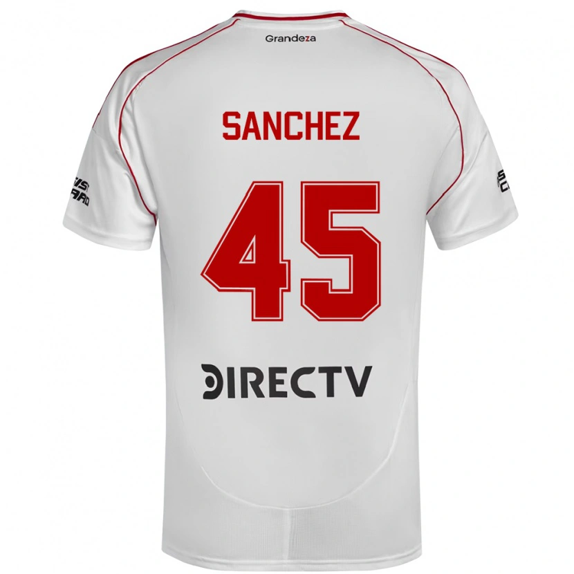 Danxen Uomo Maglia Sebastián Sánchez #45 Bianco Rosso Kit Gara Home 2025/26 Maglietta