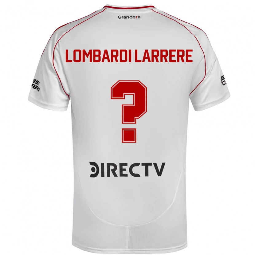 Danxen Uomo Maglia Delfina Lombardi Larrere #0 Bianco Rosso Kit Gara Home 2025/26 Maglietta