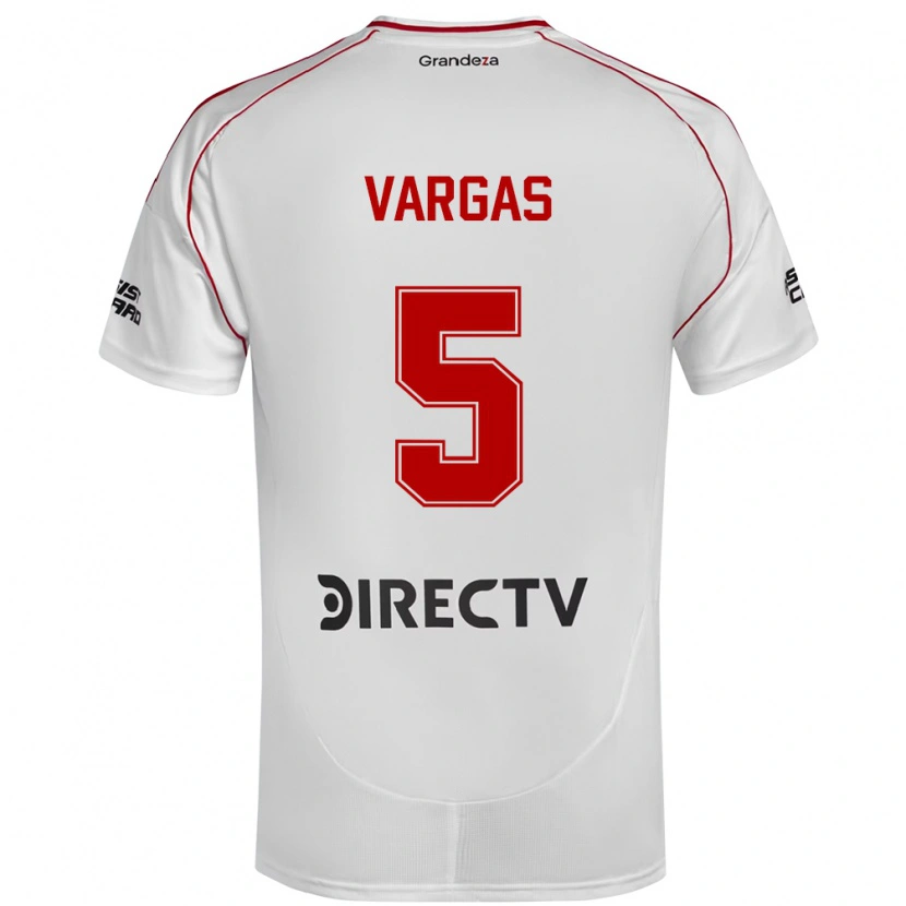Danxen Uomo Maglia Agustina Vargas #5 Bianco Rosso Kit Gara Home 2025/26 Maglietta