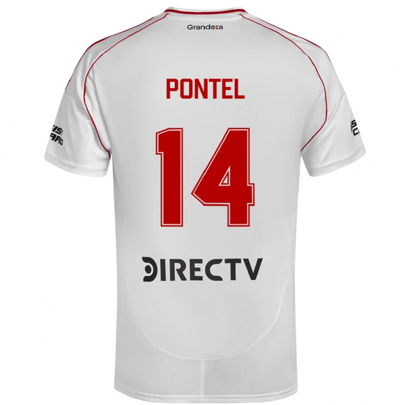 Danxen Uomo Maglia Daniela Pontel #14 Bianco Rosso Kit Gara Home 2025/26 Maglietta
