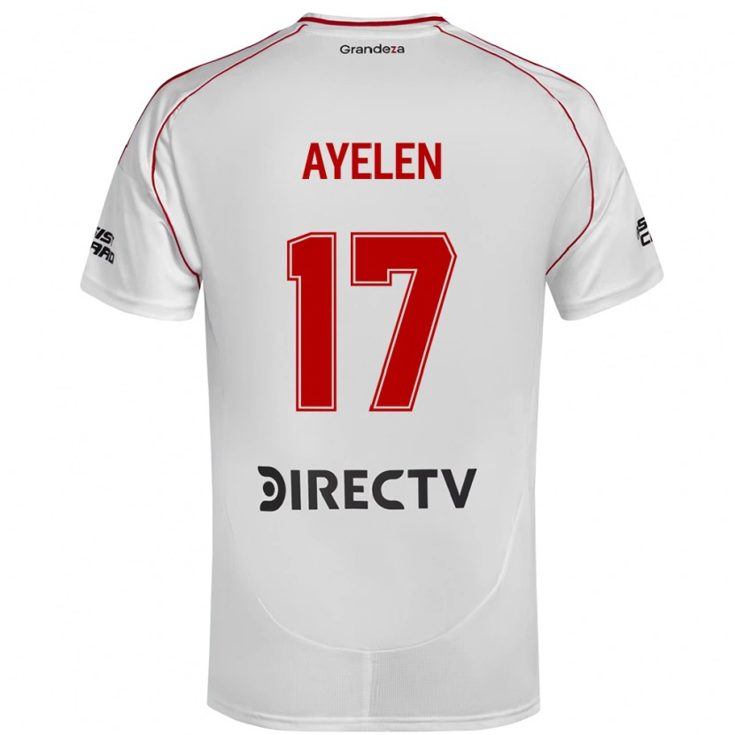 Danxen Uomo Maglia Stephanie Ayelén Melgarejo #17 Bianco Rosso Kit Gara Home 2025/26 Maglietta