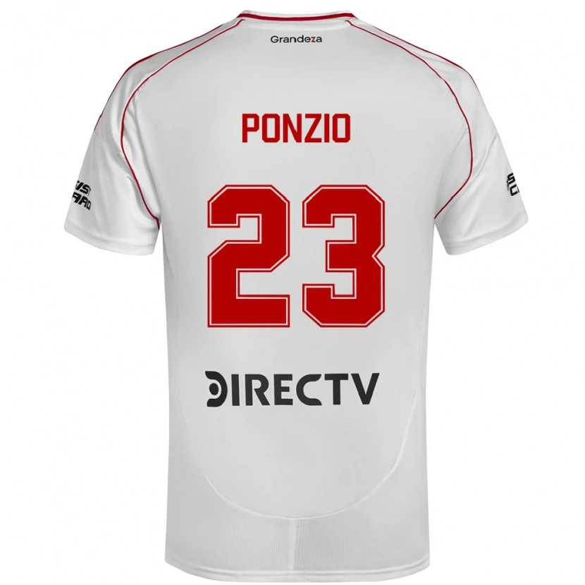 Danxen Uomo Maglia Leonardo Ponzio #23 Bianco Rosso Kit Gara Home 2025/26 Maglietta