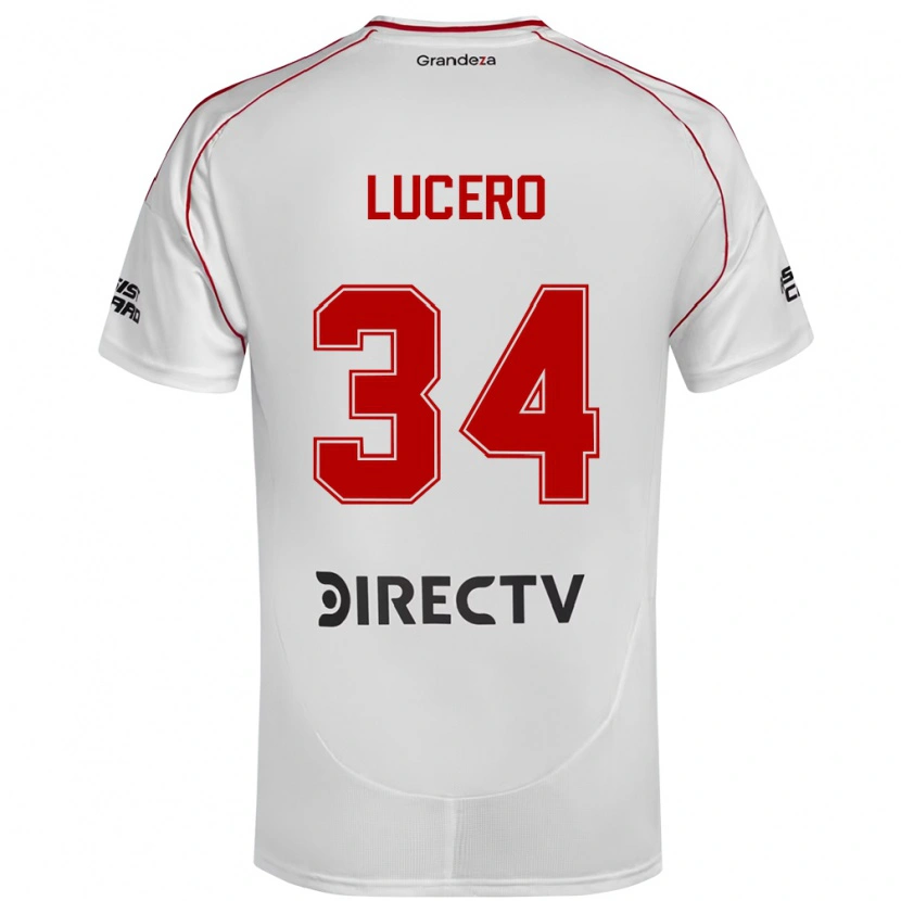 Danxen Uomo Maglia Daniel Lucero #34 Bianco Rosso Kit Gara Home 2025/26 Maglietta